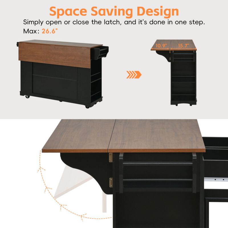 Lobswu Rolling Kitchen Island Cart image number 4