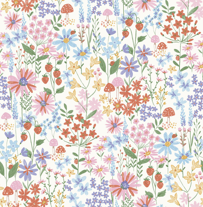 Zena Multicolor Berries & Blooms Wallpaper