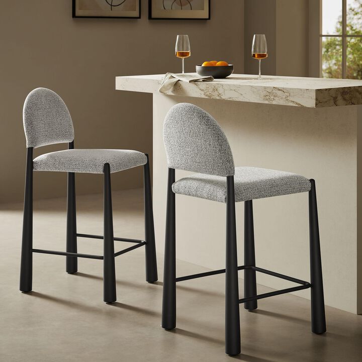 Modway Hayley Mid Century Modern Counter Stool in Black Camel