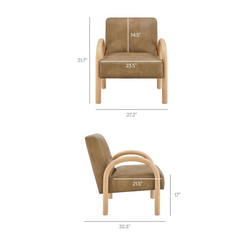 Lunet Faux Leather Upholstered Accent Chair image number 1