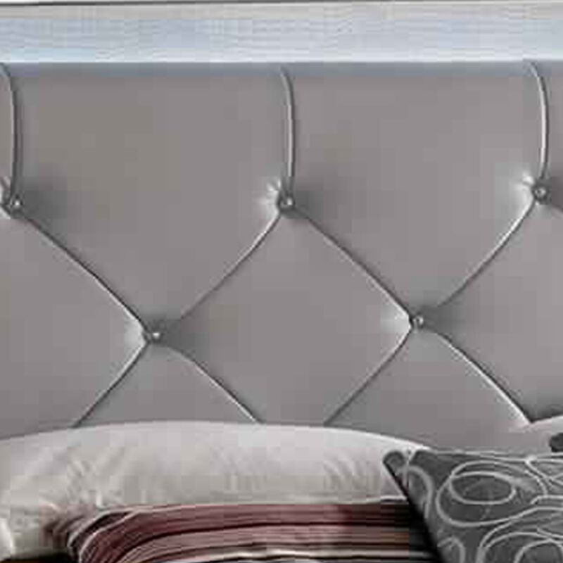Queen Bedroom Set, Gray Wood, 3 Piece Set with 2 Nightstands image number 6