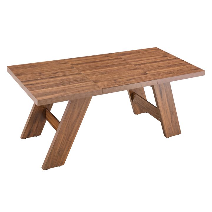 Whisen Dining Table with V-Leg, MDF Space-Saving for Home Kitchen