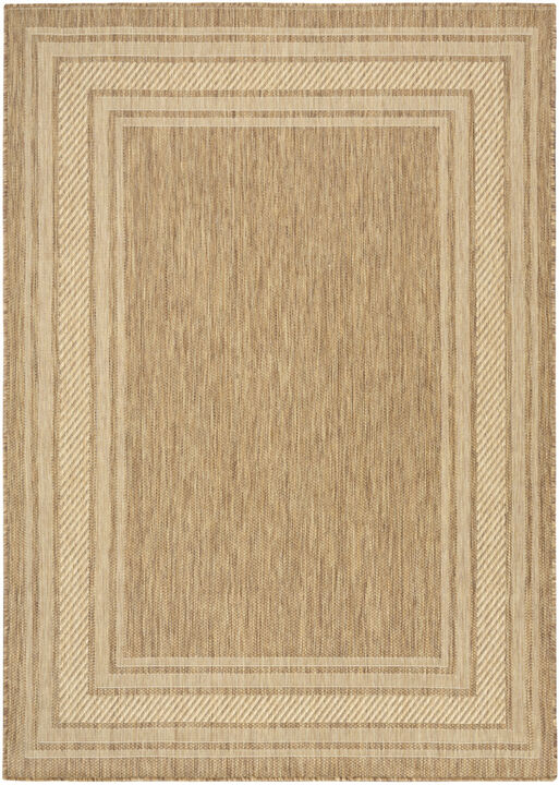 HomeRoots 5' X 7' Natural Geometric Indoor Outdoor Area Rug