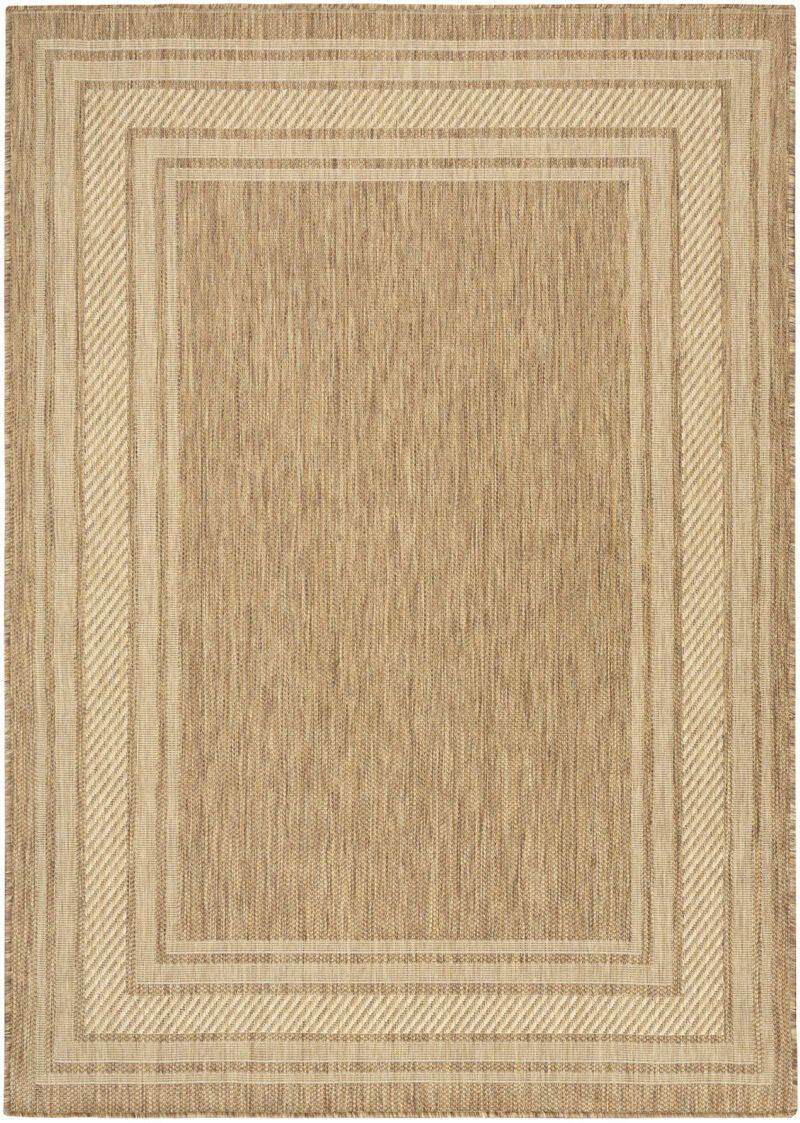 HomeRoots 5' X 7' Natural Geometric Indoor Outdoor Area Rug image number 0