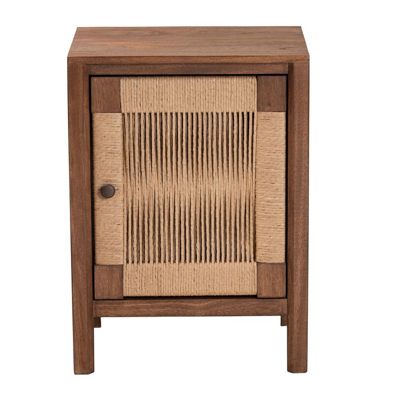 Baxton Studio Holitz Modern Bohemian Walnut Brown Finished Bayur Wood Nightstand