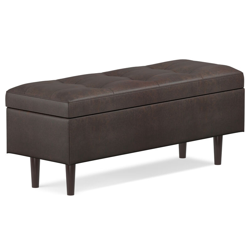 Shay Mid Century Rectangular Storage Ottoman image number 0