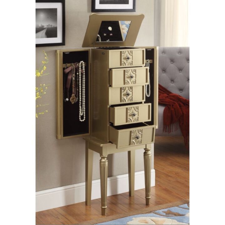 Tammy Jewelry Armoire in Gold
