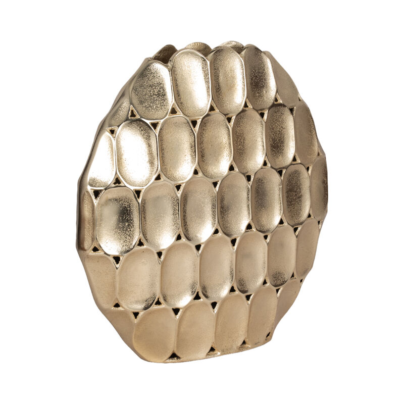 Metal 17" Oval Vase, Champagne image number 2