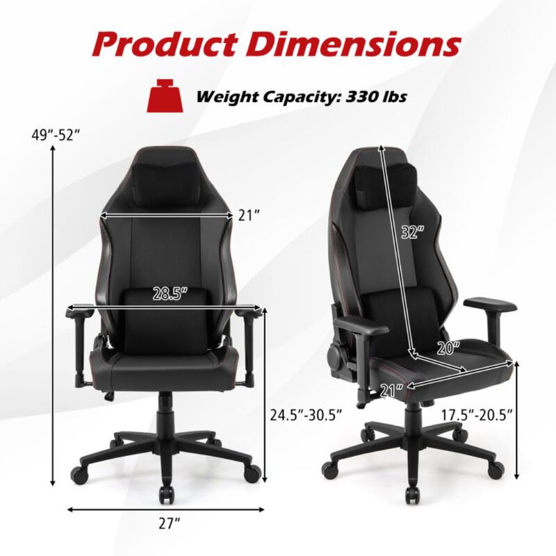 Hivvago Ergonomic High Back Computer Chair with Magnetic Headrest and Lumbar Pillow