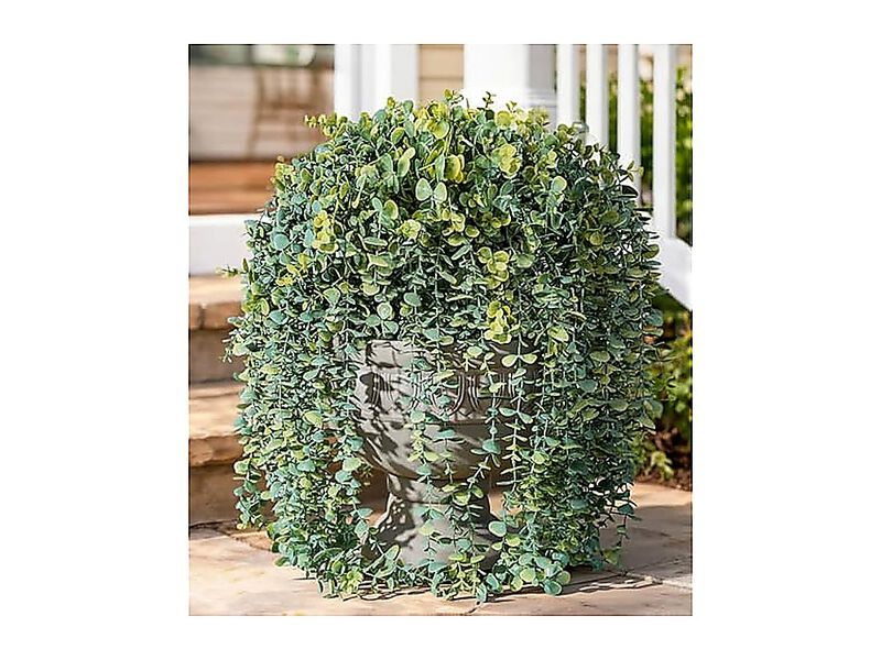 Faux Outdoor Plants Fake Hanging Outdoors Outside Decor 2 Pack White Eucalyptus image number 1