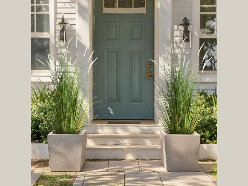 2 Pack White Artificial Greenery Plants Outdoor Wedding Centerpiece Decor image number 2