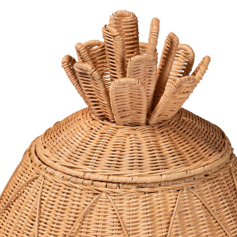 bali & pari Pelham Natural Rattan Laundry Hamper - Handwoven Wicker Storage Basket for Laundry Room, Bathroom, or Bedroom Organization image number 2