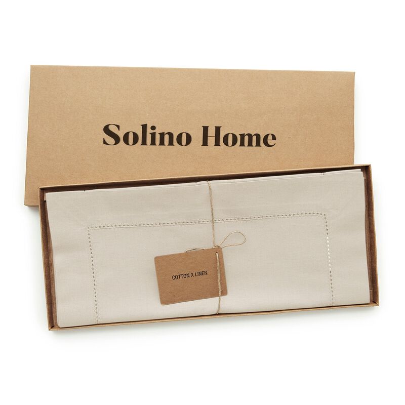 Christmas Cotton Linen Hemstitch Table Runner, Solino Home