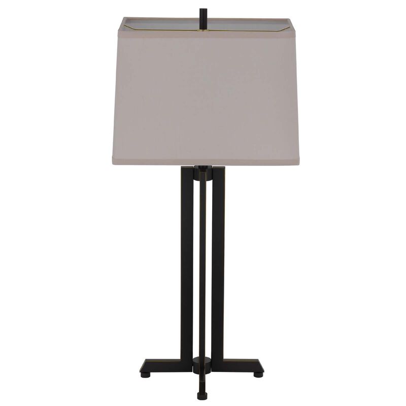 Liam Table Lamp, Gray Drum Shade, 30 Inch Oil Rubbed Black Footed Base image number 3