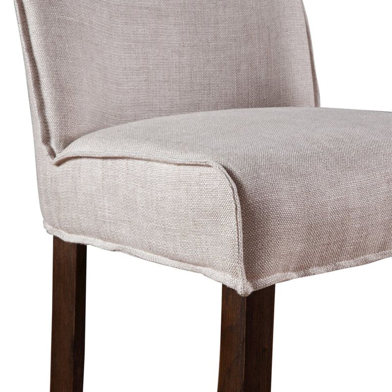 World Interiors Avery Counter Chair in White Linen with Dark Legs