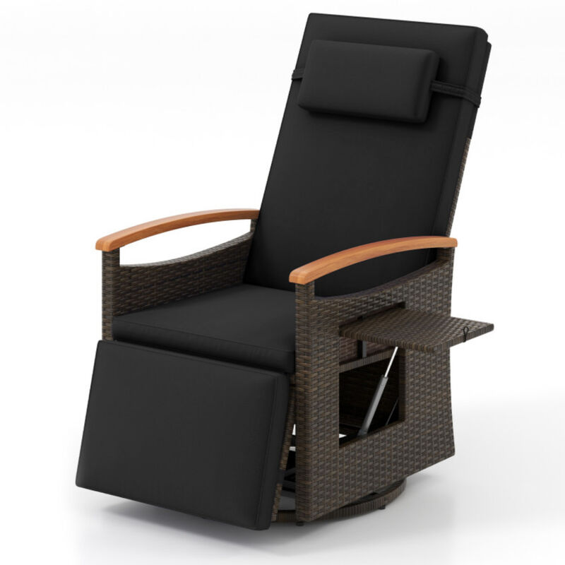 Outdoor Rattan 360 Degree Swivel Reclining Chair with Adjustable Back and Footrest image number 0