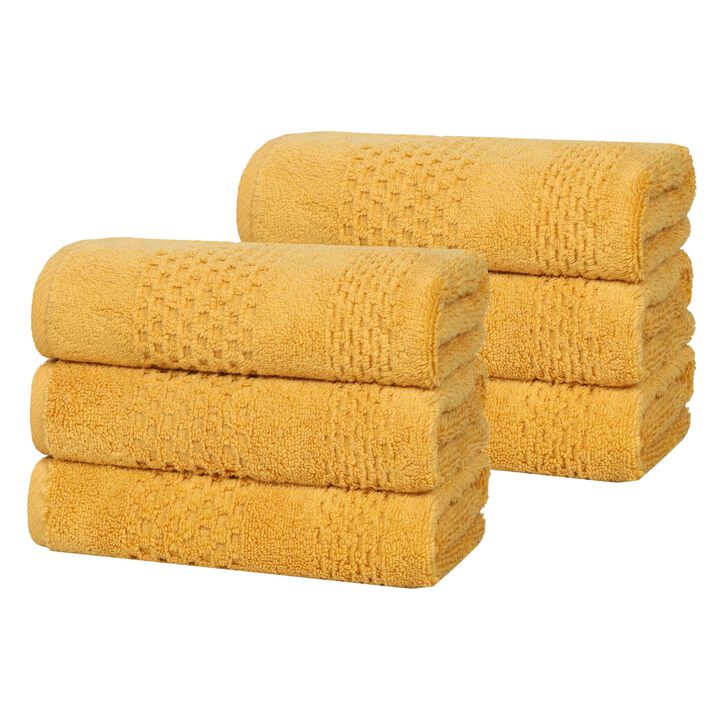 Soft Zero Twist Cotton Waffle Weave Hand Towel Set 6 Pack