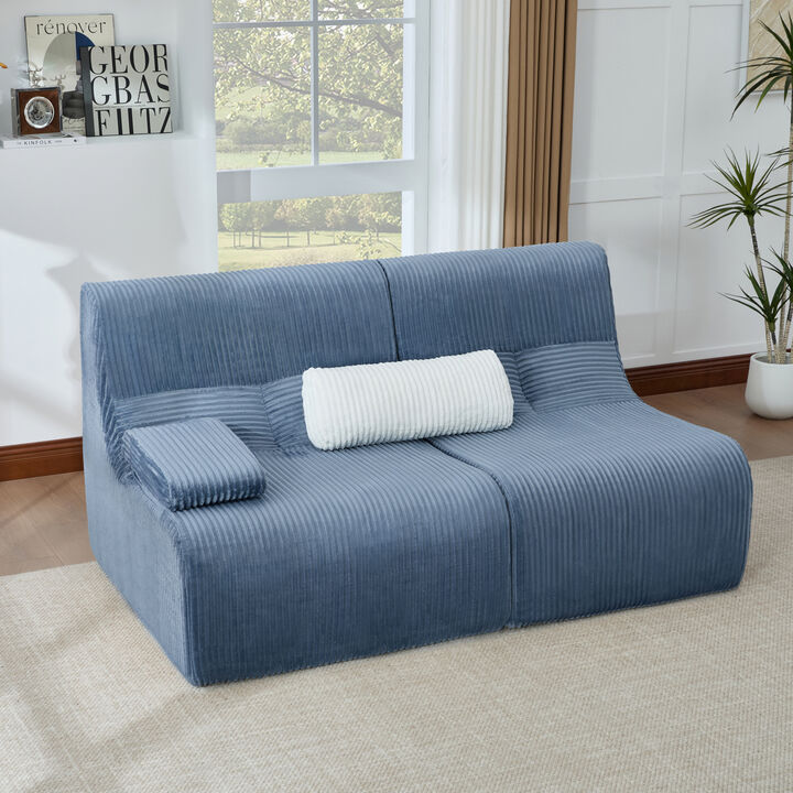 Merax Customizable Modular Sofa with Corduroy Upholstery, Easy Delivery via Compression Packaging