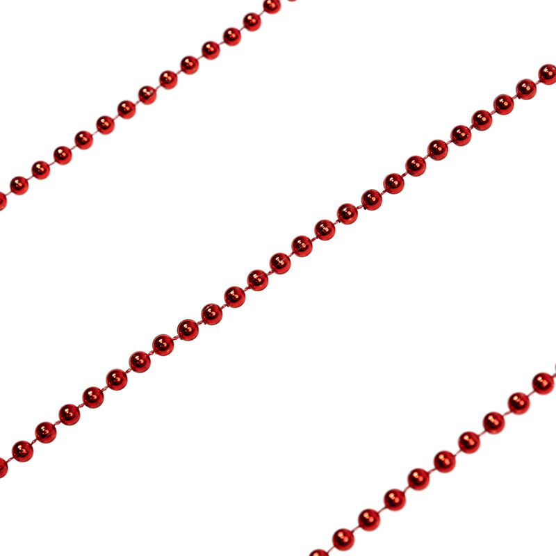 15' Shiny Crimson Red Beaded Christmas Garland - Unlit image number 2