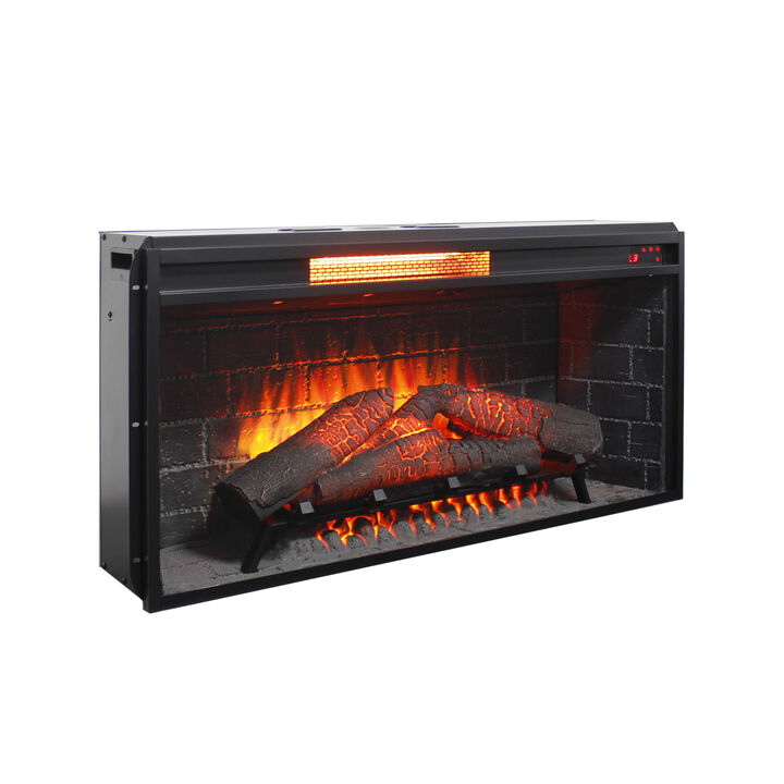 36 inch Infrared Electric Fireplace with Removable Trim kit Insert, Touch Panel Home Decor Heater