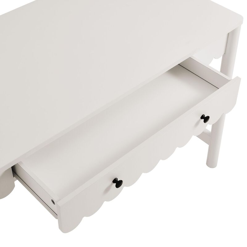Modway Emmeline Scallop Desk in White image number 8