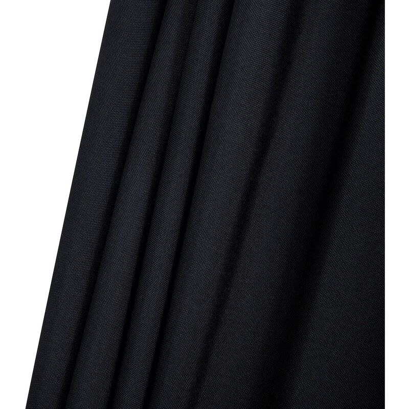 Meridian Furniture Fiji Black Fabric / Teak Aluminum Patio Umbrella with Base Sets