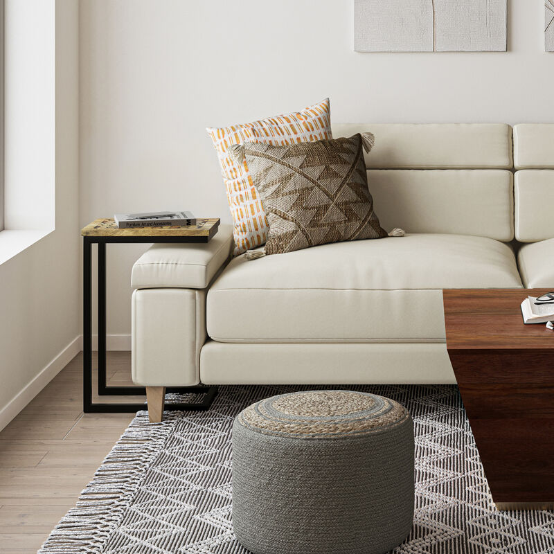 Davisville SOLID MANGO WOOD 11 inch Wide Rectangle Boho C Side Table in Natural, Fully Assembled