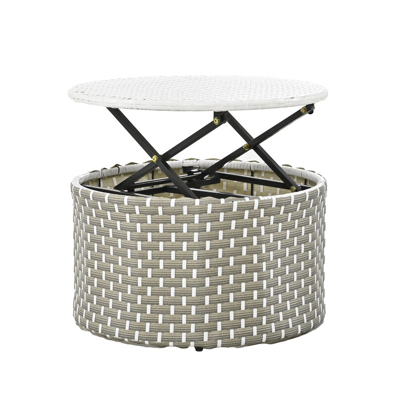 Merax Luxury Round Outdoor Sectional Sofa Set Rattan Daybed