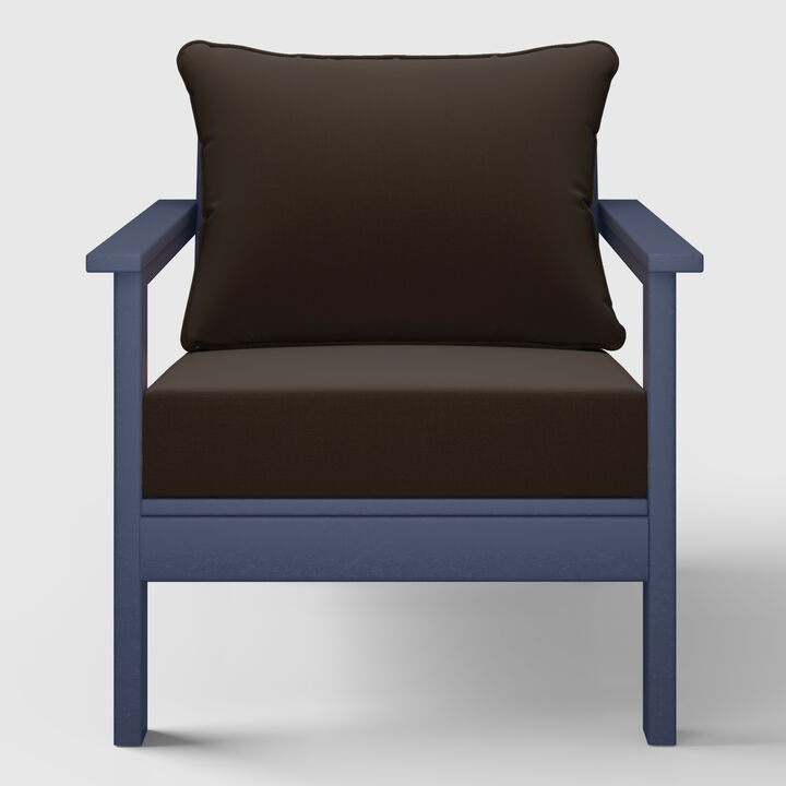 WestinTrends Outdoor Modern HDPE Patio Club Chair with Deep Seat Cushions