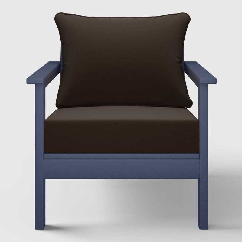 WestinTrends Outdoor Modern HDPE Patio Club Chairs with Deep Seat Cushions (Set of 2)