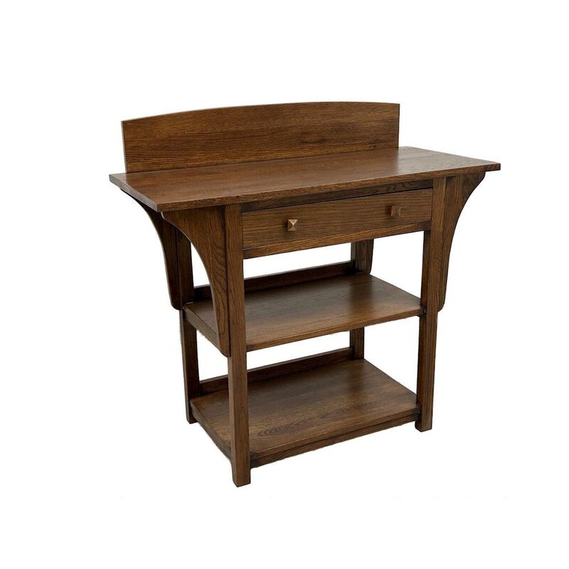 Crafters and Weavers Mission 2 Drawer And Open Shelves Sideboard / Console Table - Walnut