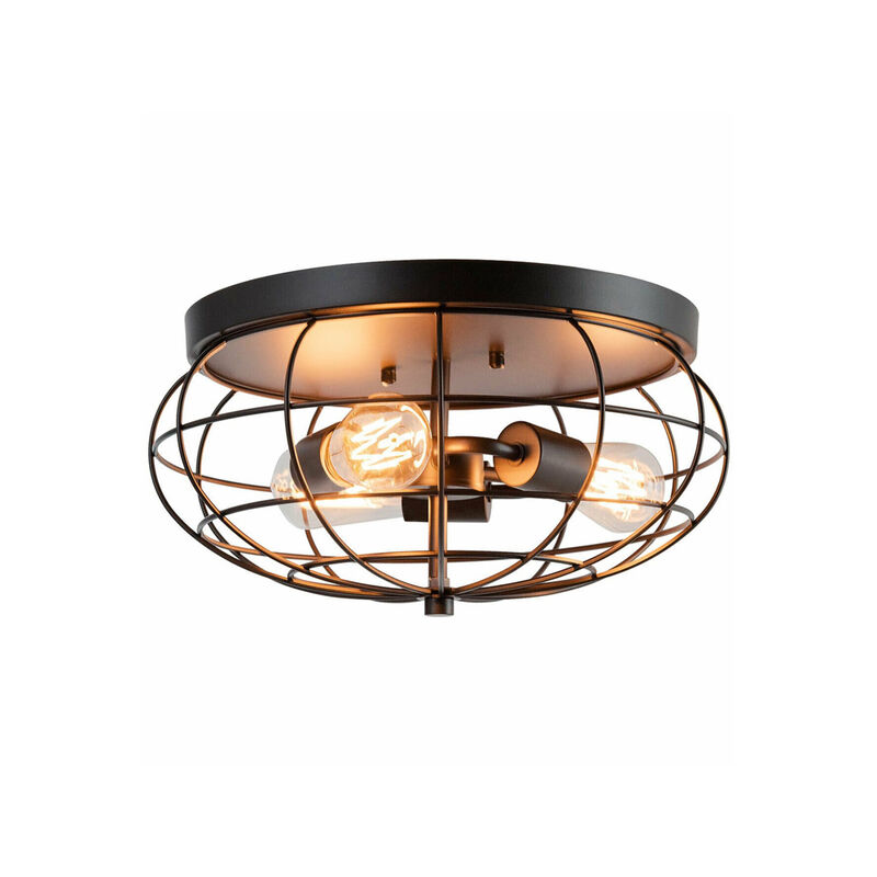 Semi Flush Mount Ceiling Light with Industrial Retro Design