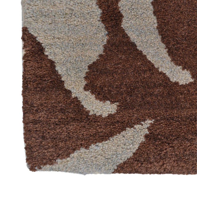 RUGSOTIC CARPETS HAND TUFTED WOOL ECO-FRIENDLY AREA RUGS  - Square Shape, Gray & White, Floral Modern Design, High Pile  Handmade Anti Skid Area Rugs for Living Room, Bed Room (K00511) image number 5