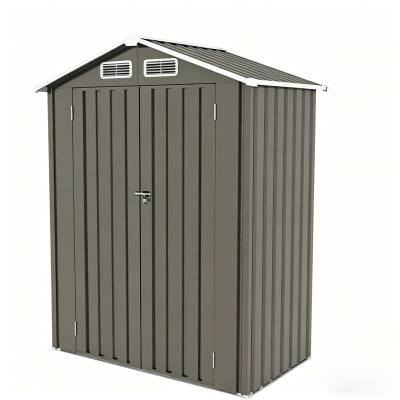 5X3 FT Metal Outdoor Storage Shed with Peaked Roof image number 0