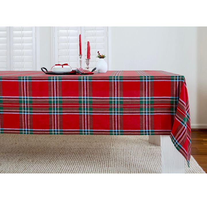 Linen Tablecloth - Madras Holiday Plaid