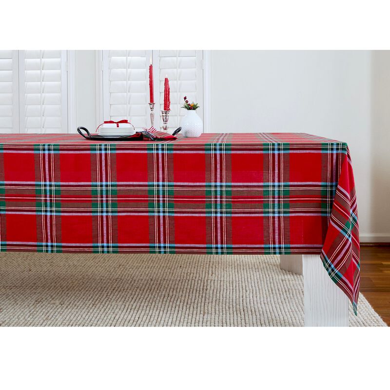 Linen Tablecloth - Madras Holiday Plaid image number 0