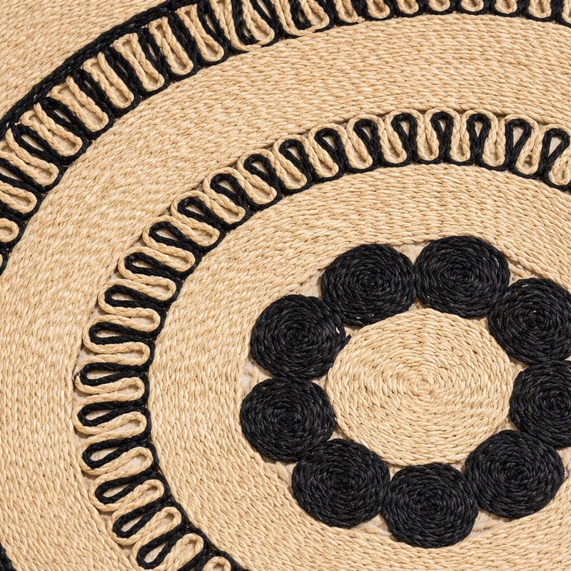 Handwoven Round Monochrome Jute Mat image number 3
