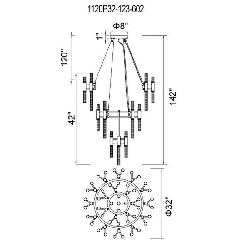 CWI Lighting Orgue 123 Light Chandelier With Satin Gold Finish