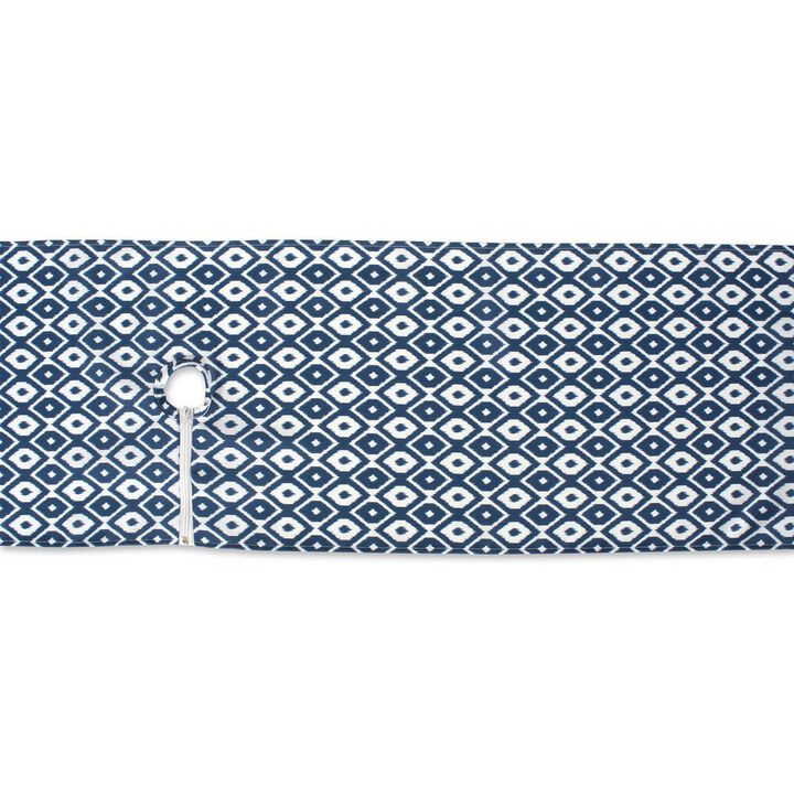72" Blue and White Outdoor Rectangular Table Runner With Zipper