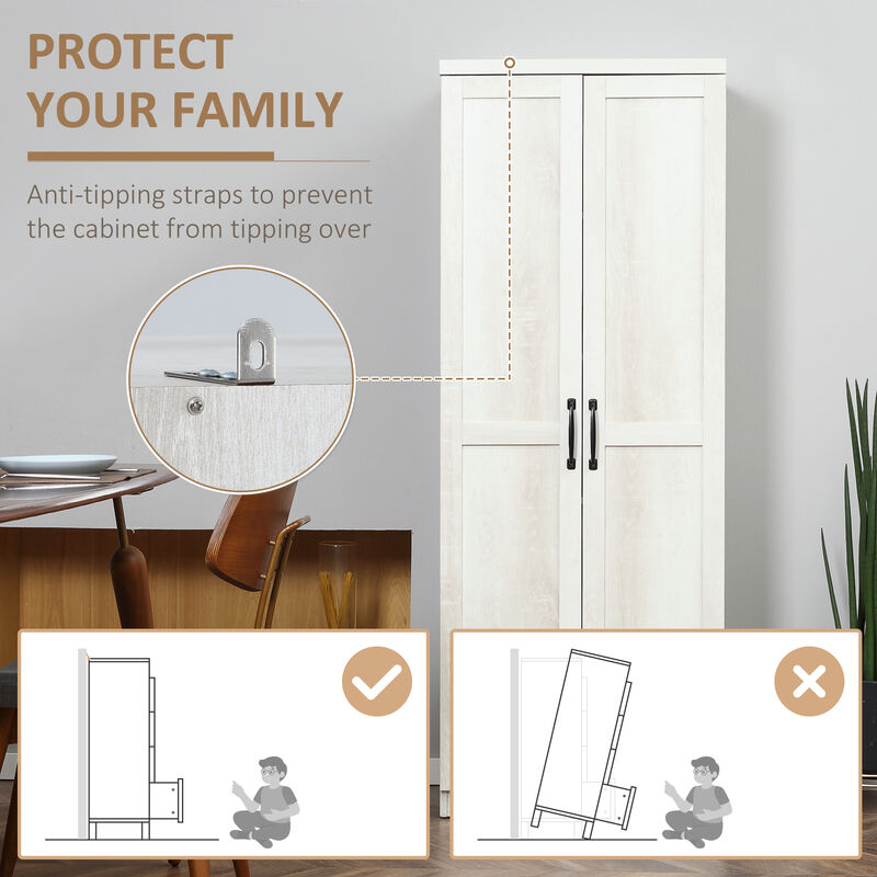 Hivvago Pantry Cabinet with 5-Tier and Adjustable Shelving image number 5