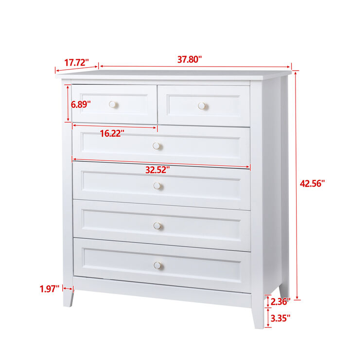 Solid Wood spray-painted drawer dresser bar, buffet tableware cabinet lockers buffet server console table lockers, retro round handle, applicable to the dining room, living room, kitchen corridor, white