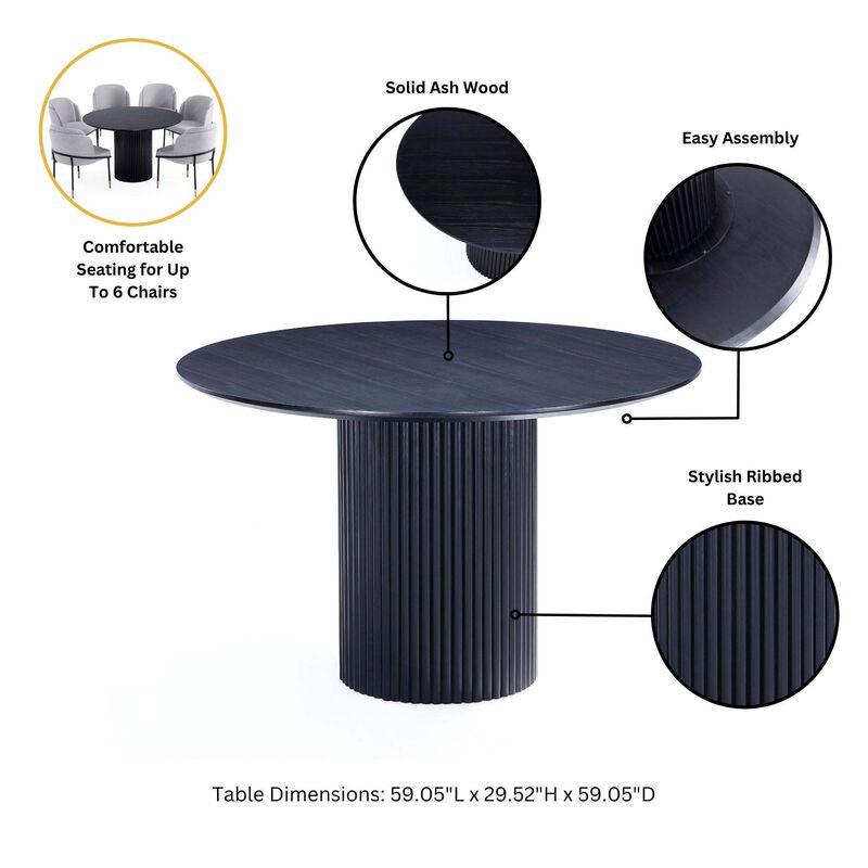 Rockaway Black 7-Piece Dining Set image number 3