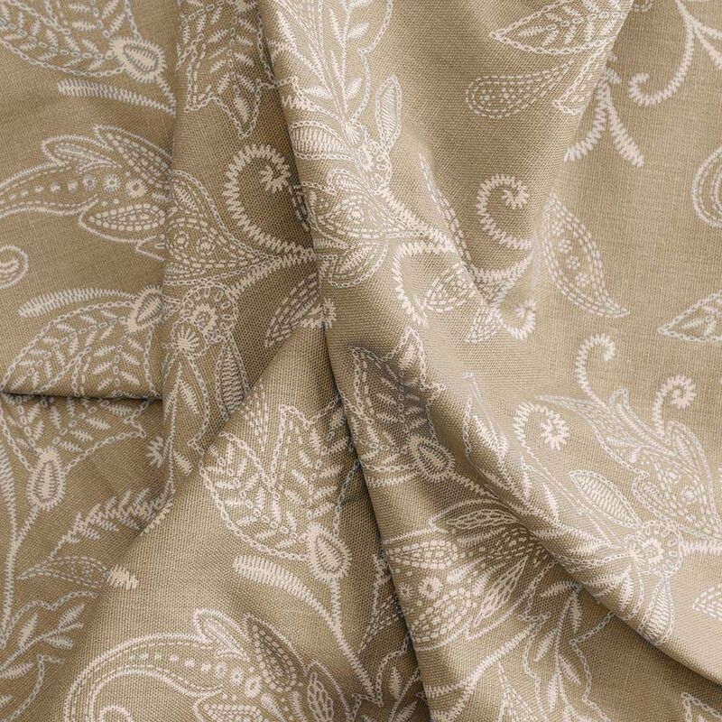 Ellis Curtain Lexington Leaf Pattern on Colored Ground Tailored Swags