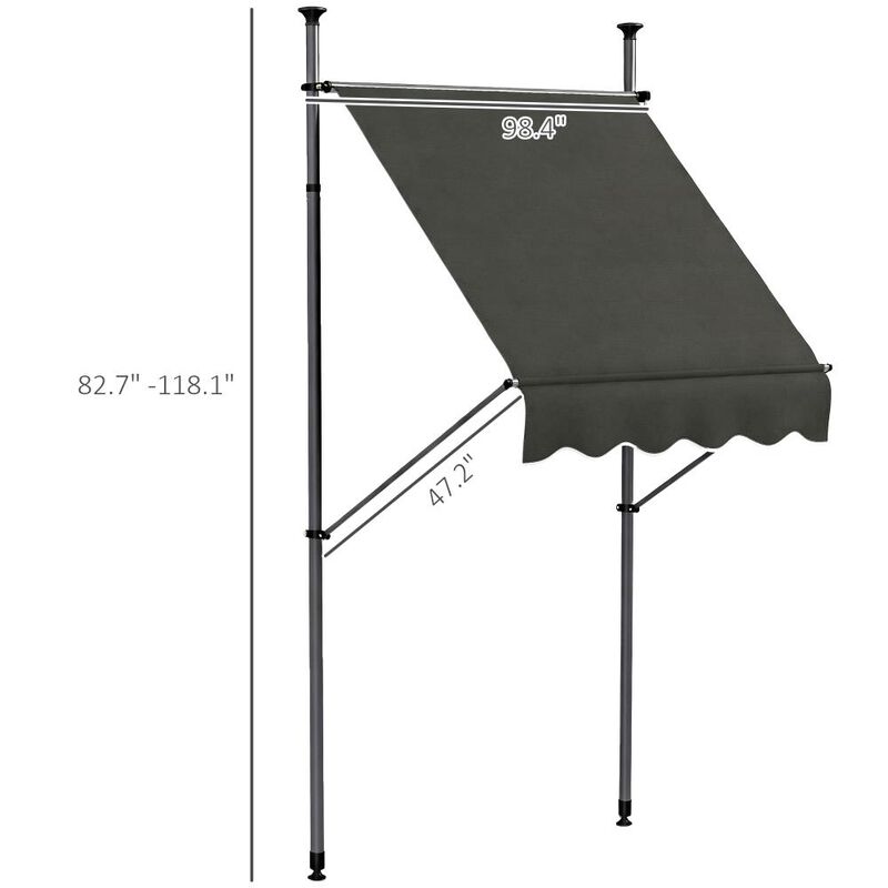Hivvago Outdoor Retractable Awning with UV Resistant Fabric image number 2