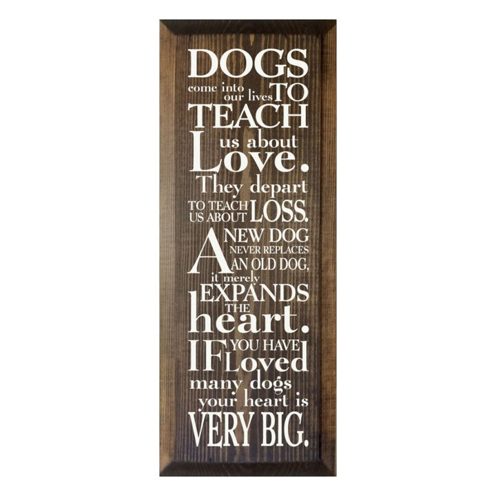 Pet Lover Wood Sign Dogs Teach Us About Love Inspirational Wall Hanging