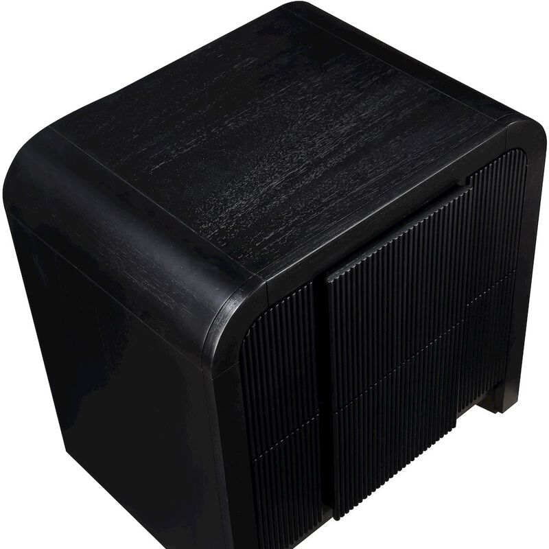 Meridian Furniture Fluted Black Night Stand