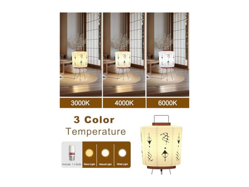 3 Color Paper Table Lantern For Bedroom Living Room Bulbs Included image number 2
