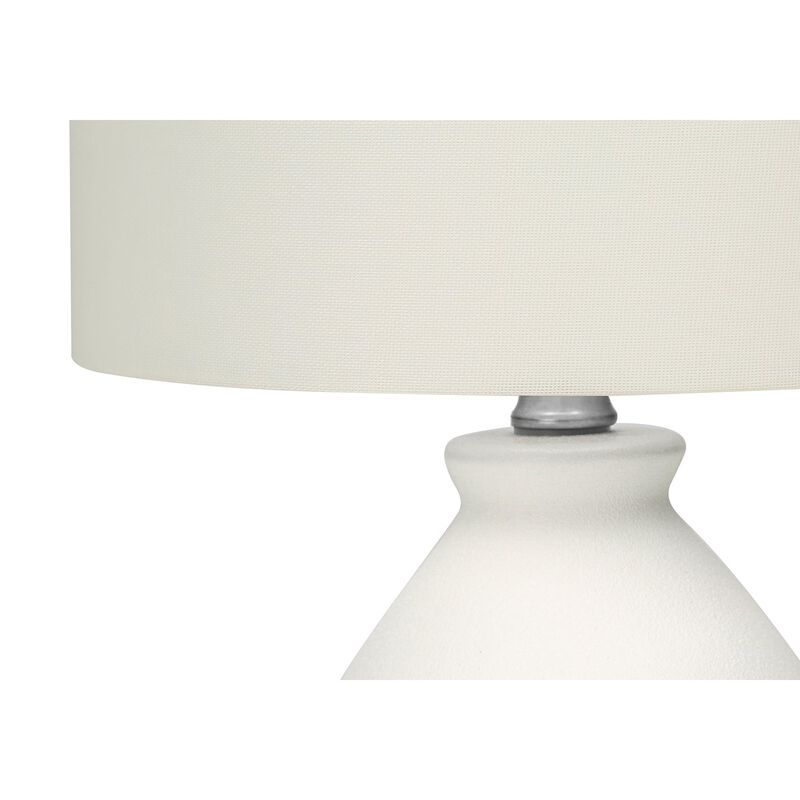 Monarch Specialties I 9741 - Lighting, 17"H, Table Lamp, Cream Ceramic, Ivory / Cream Shade, Modern