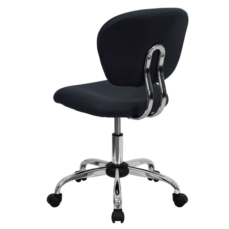 Beverly Mid-Back Gray Mesh Padded Swivel Task Office Chair with Chrome Base image number 7