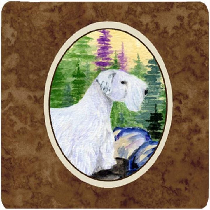 Caroline's Treasures SS8104FC Sealyham Terrier Foam Coasters (Set of 4), 3.5 H x 3.5 W, Multicolor